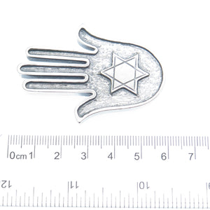 925 Sterling Silver Vintage Star of David Hamsa Oxidized Amulet
