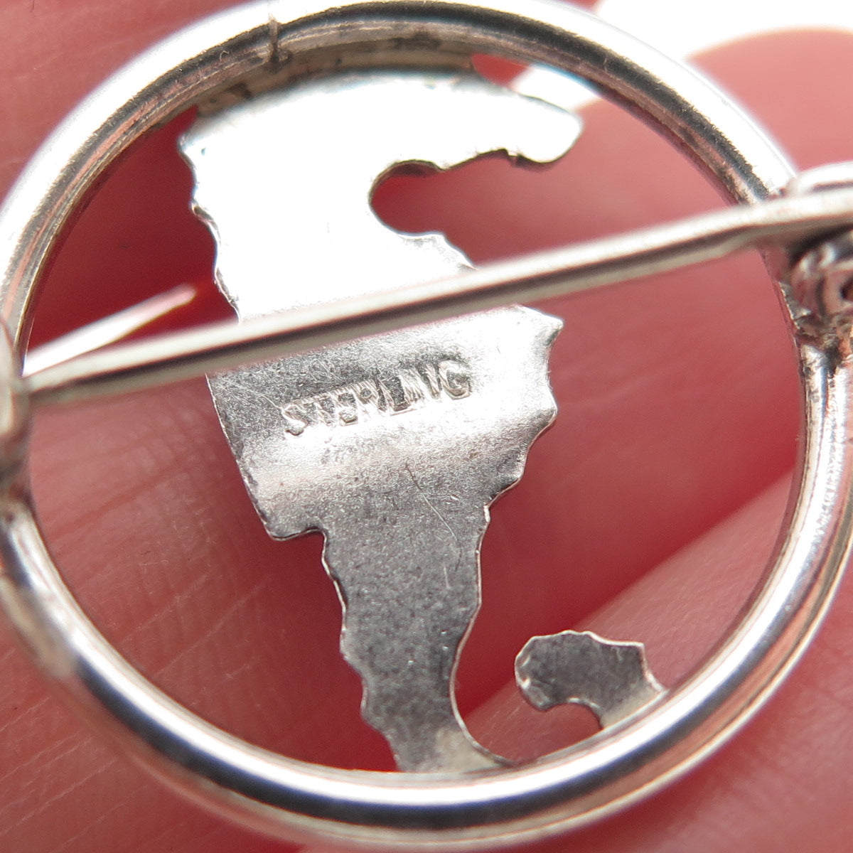 925 Sterling Silver Vintage Seahorse Oxidized Pin Brooch