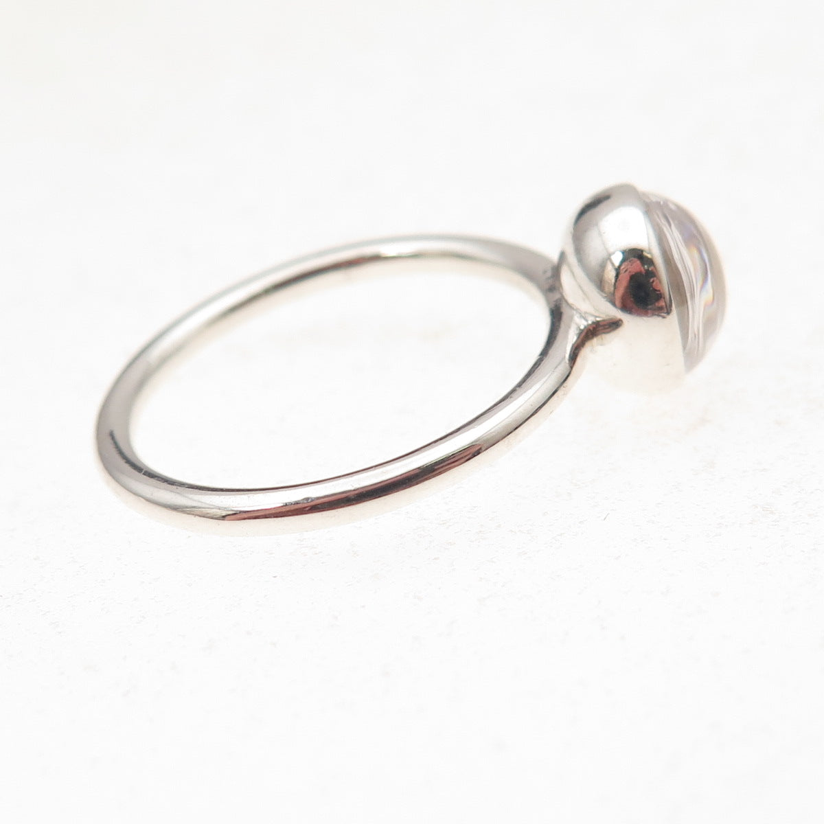Pandora 925 Sterling Silver Clear Crystal Poetic Droplet Ring Size 6.75