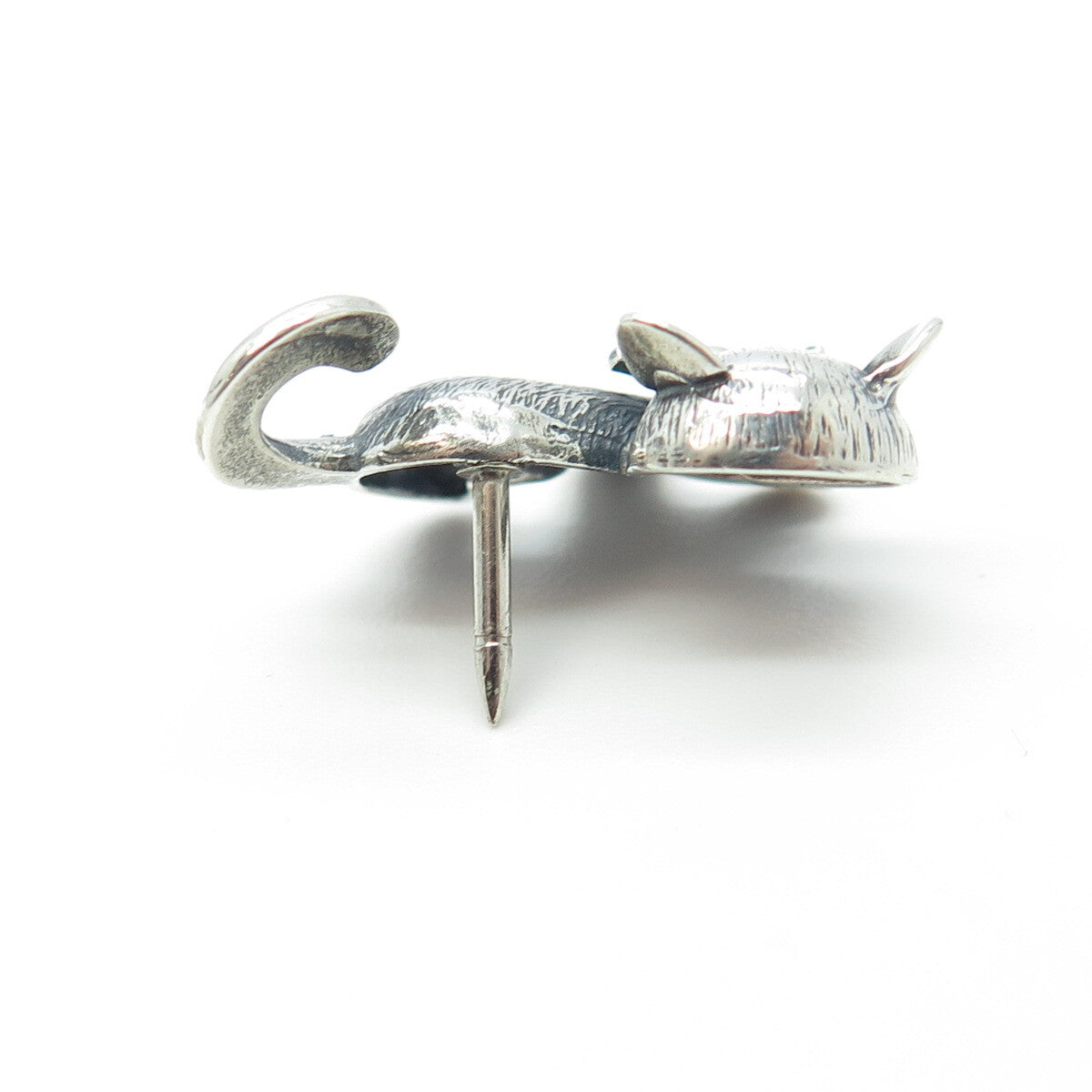 BEAU 925 Sterling Silver Vintage Cat / Kitty Lapel Pin