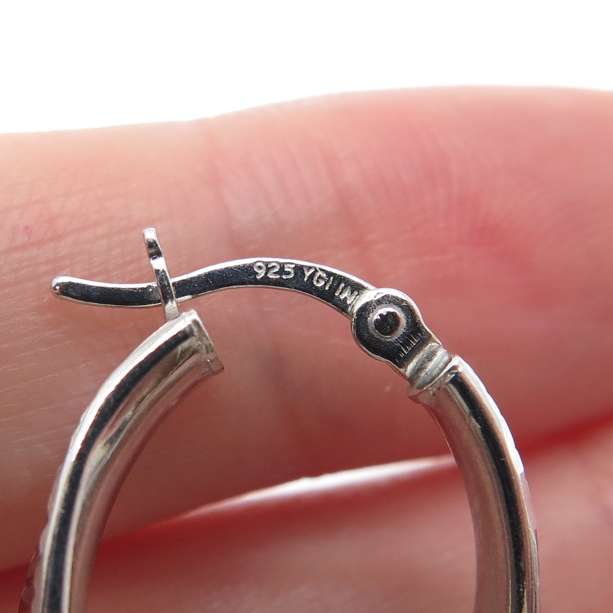 925 Sterling Silver Diamond-Cut Wavy Hoop Earrings