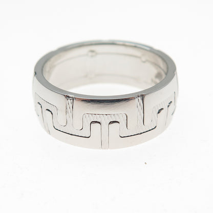 NEOS 925 Sterling Silver Textured Maze Band Ring Size 8.75