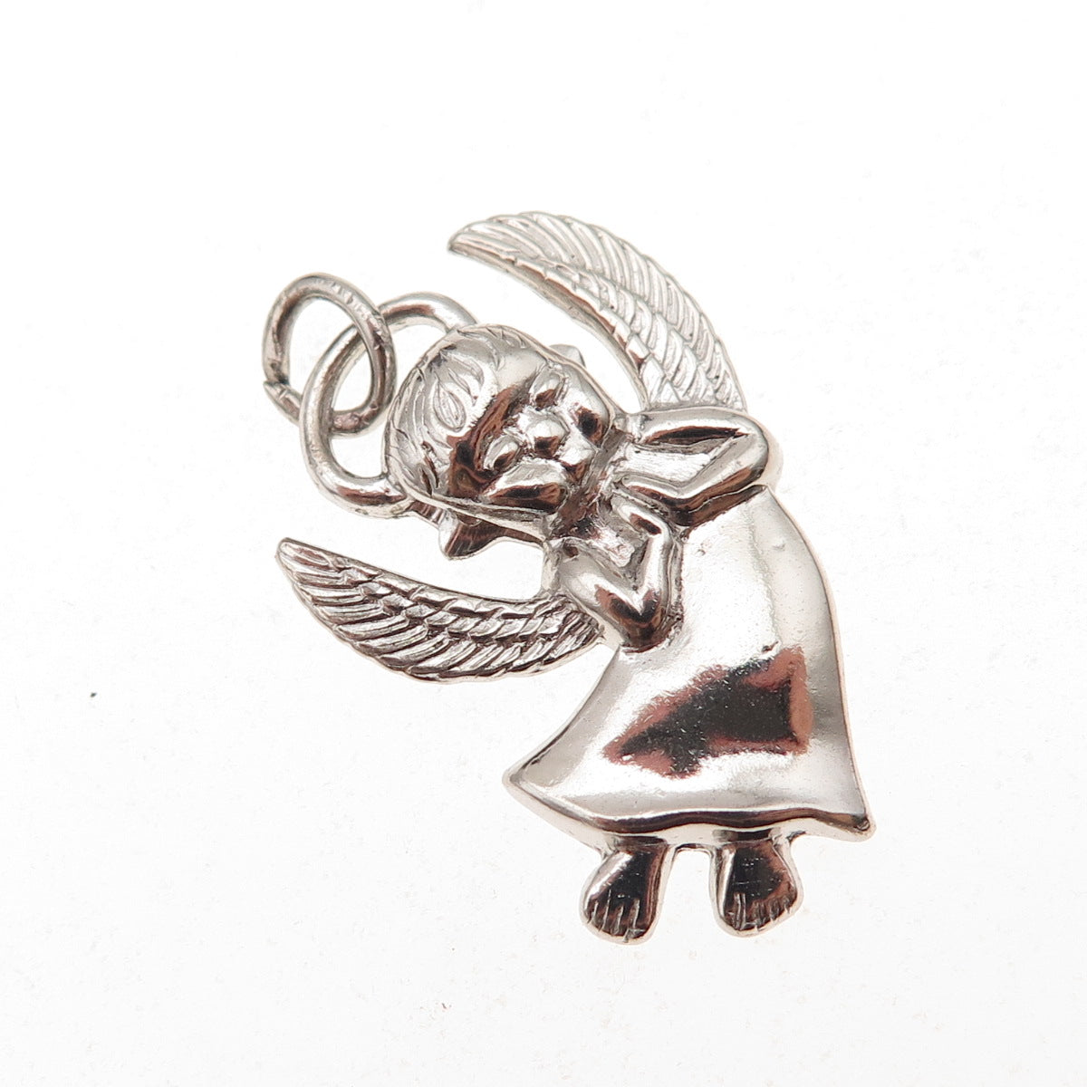 925 Sterling Silver Vintage Baby Angel Charm Pendant