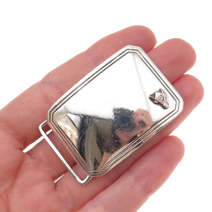 925 Sterling Silver Antique Art Deco Masonic Symbol Belt Buckle