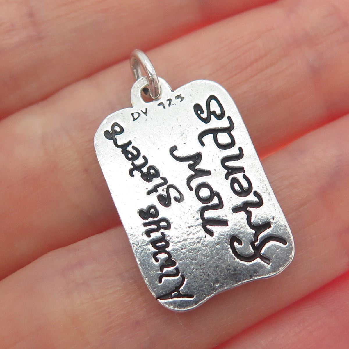 DV Dawn Vertrees 925 Sterling Silver Vintage Always Sisters Now Friends Pendant