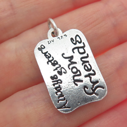 DV Dawn Vertrees 925 Sterling Silver Vintage Always Sisters Now Friends Pendant