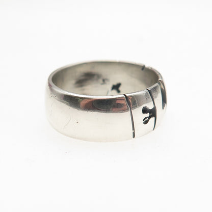 925 Sterling Silver Vintage Elaine Oxidized Name Band Ring Size 7