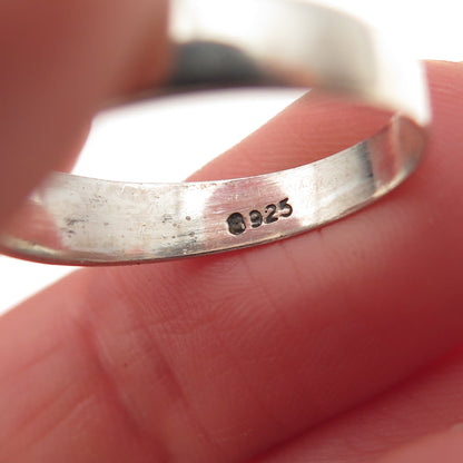 925 Sterling Silver Vintage Zig Zag Oxidized Band Ring Size 9