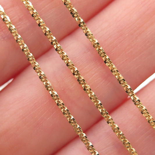 Karizia Spa KA-1772 Sterling Silver Gold Plated Italy Sparkle Chain Necklace 20"