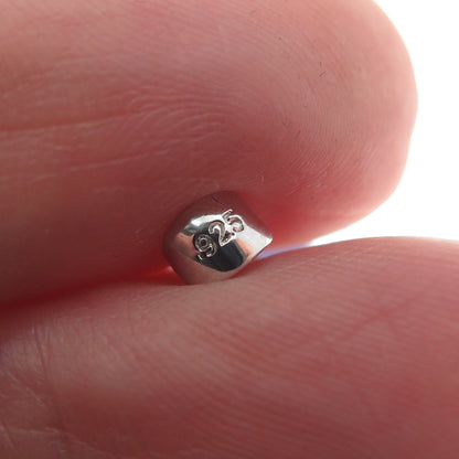 925 Sterling Silver Real Cabochon Amethyst & C Z Minimalist Charm Pendant