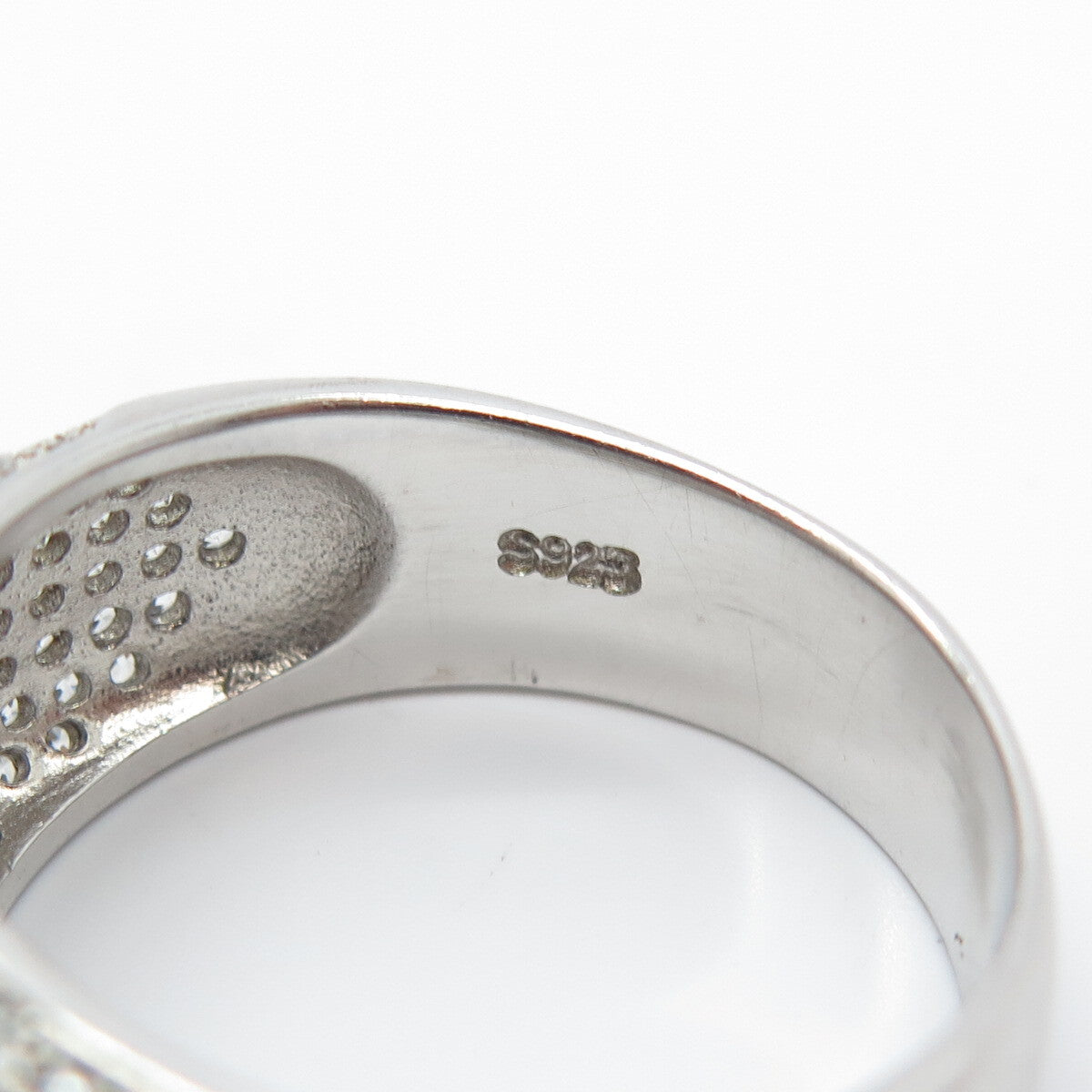 925 Sterling Silver Pave C Z Ring Size 9.25