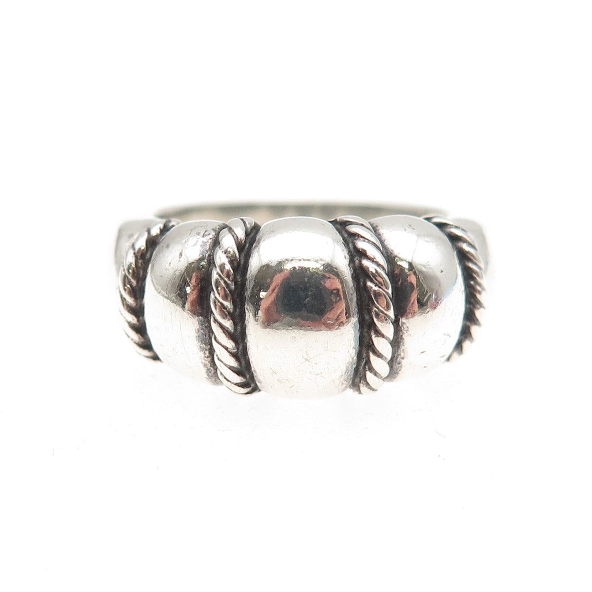 KABANA 925 Sterling Silver Vintage Modernist Dome Oxidized Ring Size 7