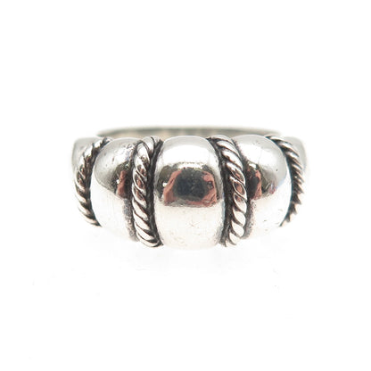 KABANA 925 Sterling Silver Vintage Modernist Dome Oxidized Ring Size 7