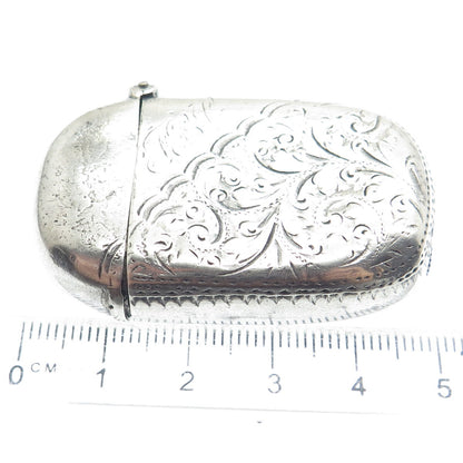 HILLIARD & THOMASON 925 Sterling Silver Antique 1894 Birmingham Vesta Match Case