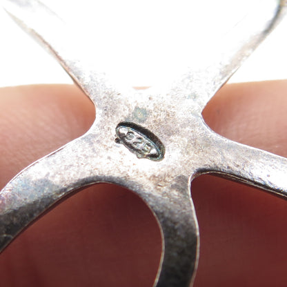 925 Sterling Silver Vintage Starfish Oxidized Earrings