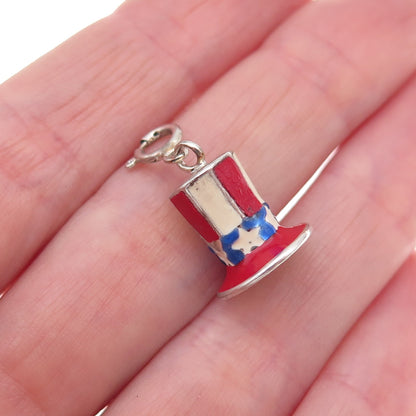 Ross Simons 925 Sterling Silver Vintage Enamel Sam’s Hat 3D Charm Pendant