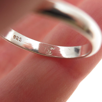 925 Sterling Silver Vintage Classic Wedding Band Ring Size 7.75