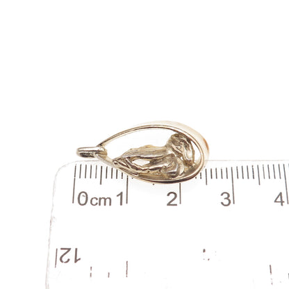 HFB Henry F. Barrows 925 Sterling Gold Plated Vintage Prayer Hands Charm Pendant