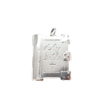 CHIM 925 Sterling Silver Vintage Holy Bible Locket Minimalist Charm Pendant