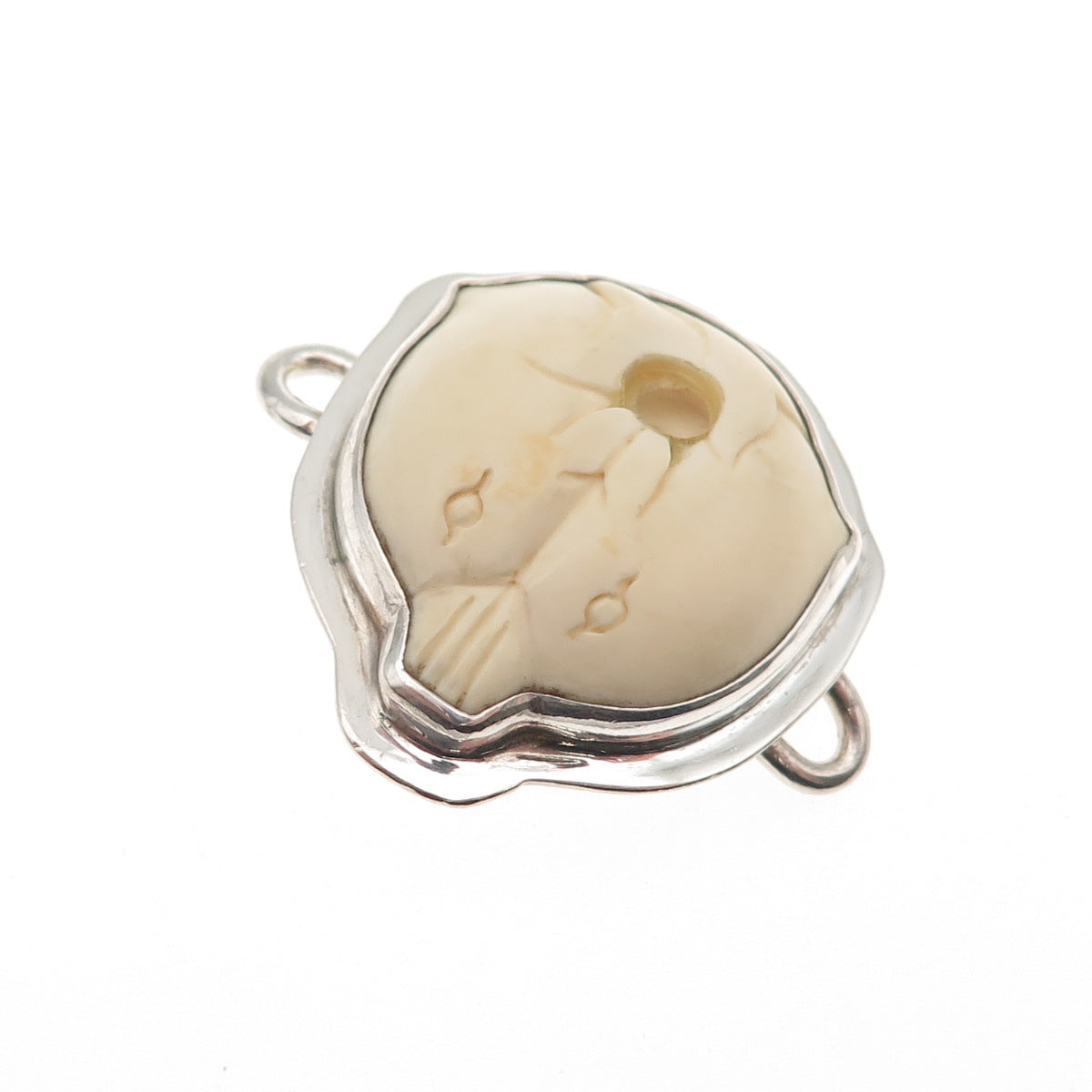 Tabra 925 Sterling Silver Vintage Modernist Centerpiece Pendant (missing stone)