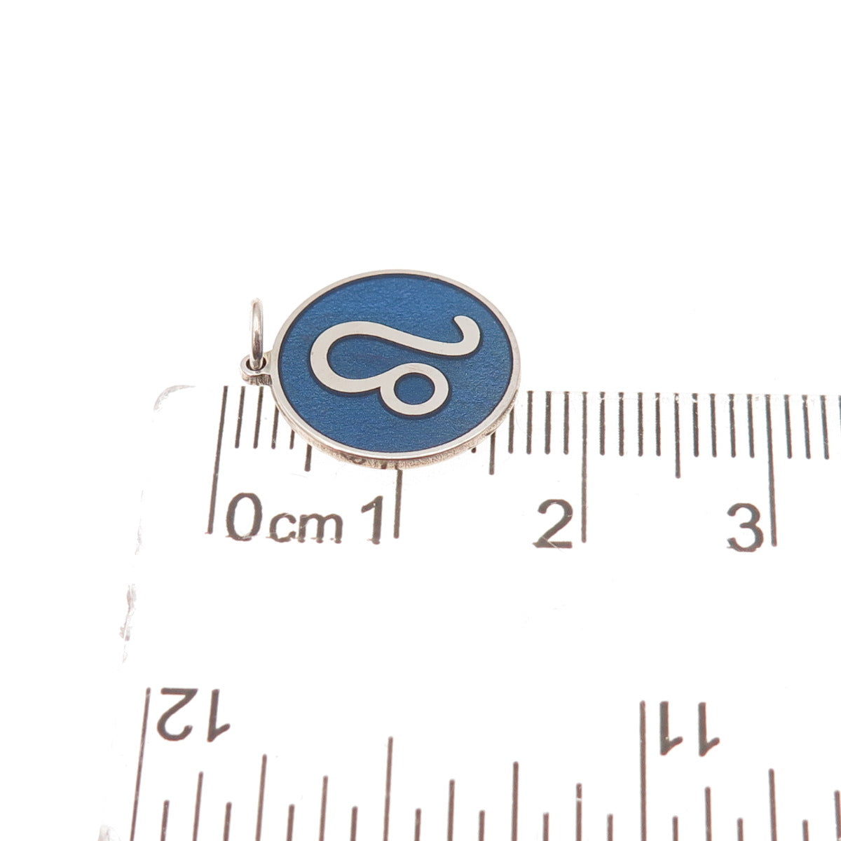 925 Sterling Silver Blue Enamel Leo Zodiac Sign Charm Pendant
