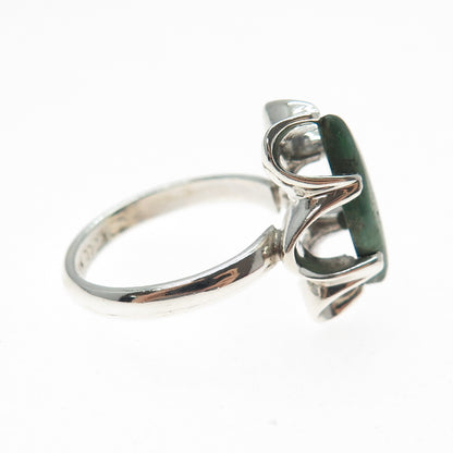 FAUS Sterling Silver Vintage Mexico Real Royston Turquoise Flower Ring Size 7