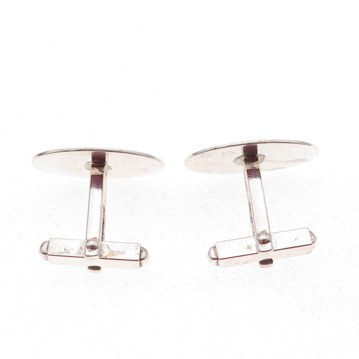 800 Silver Antique Art Deco Engraved Ornate Oval Cufflinks