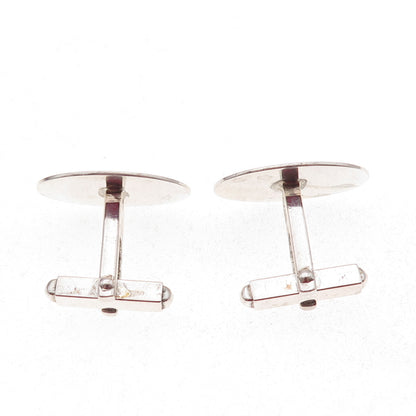 800 Silver Antique Art Deco Engraved Ornate Oval Cufflinks