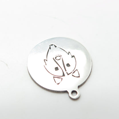 925 Sterling Silver USA Two In Town Wolf Charm Pendant