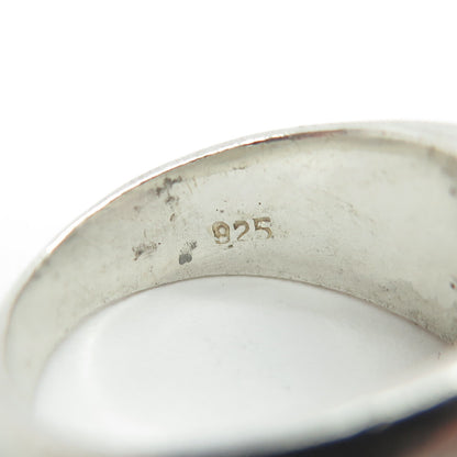 925 Sterling Silver Vintage Modernist Hugs Ring Size 7.5