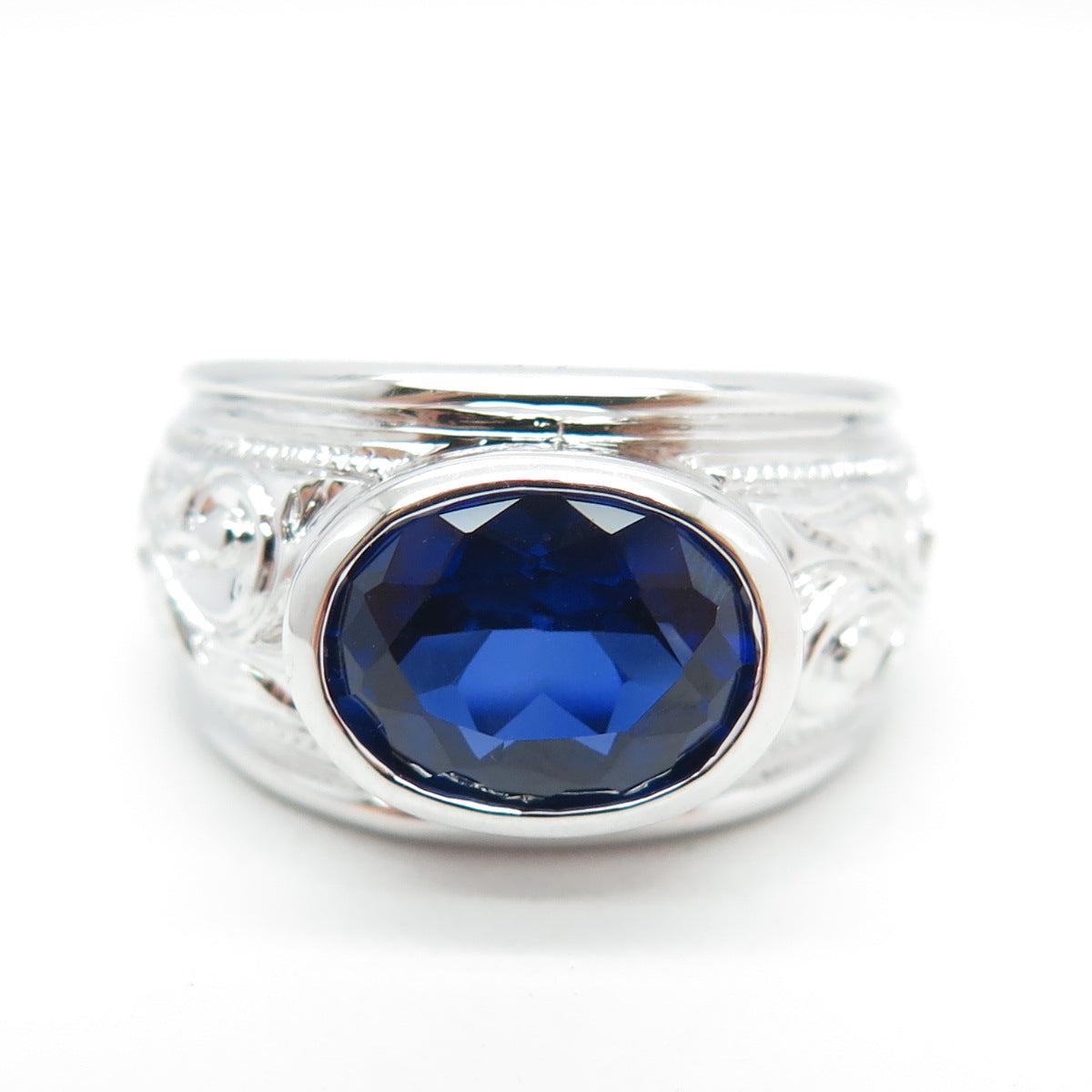 CHATEAU D'ARGENT 925 Sterling Silver Canada Lab-Created Sapphire Ring Size 6