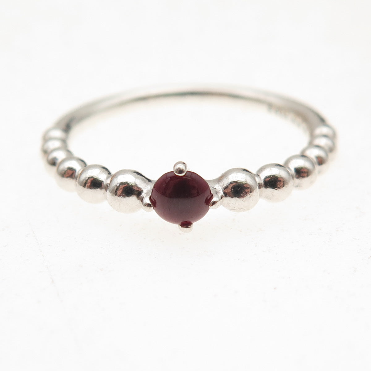 Pandora 925 Sterling Silver Real Red Garnet January Birthstone Ring Size 8