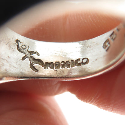 925 Sterling Silver Vintage Mexico Modernist Bypass Ring Size 8.5