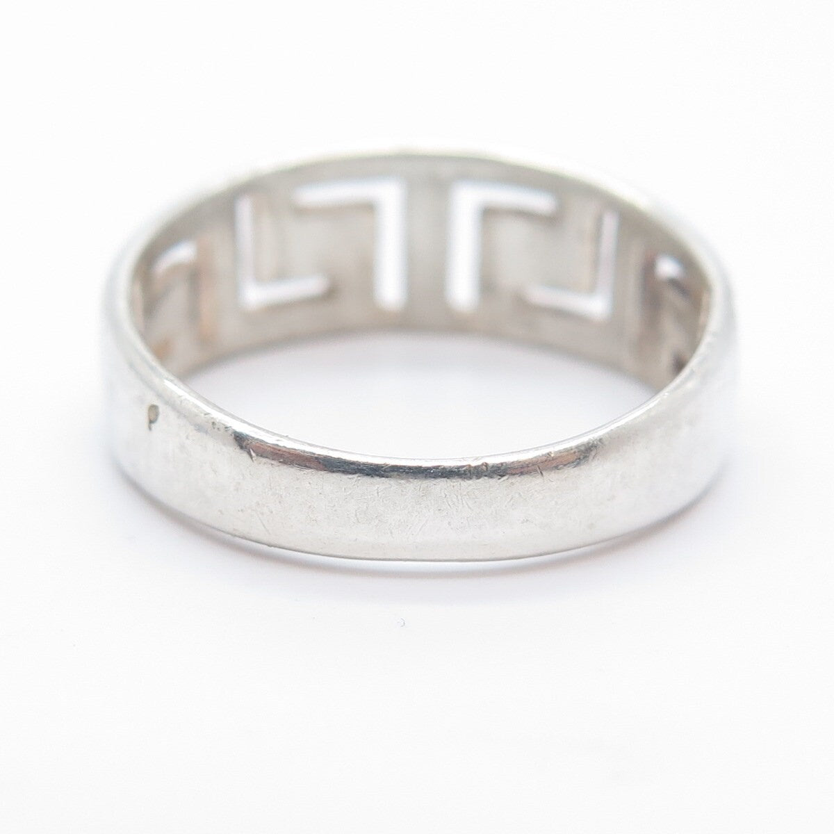 925 Sterling Silver Vintage Cutout Maze Band Ring Size 7.25