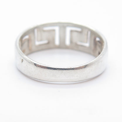 925 Sterling Silver Vintage Cutout Maze Band Ring Size 7.25