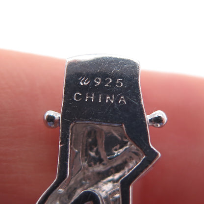 925 Sterling Silver X Shape Link Bracelet 6.5"