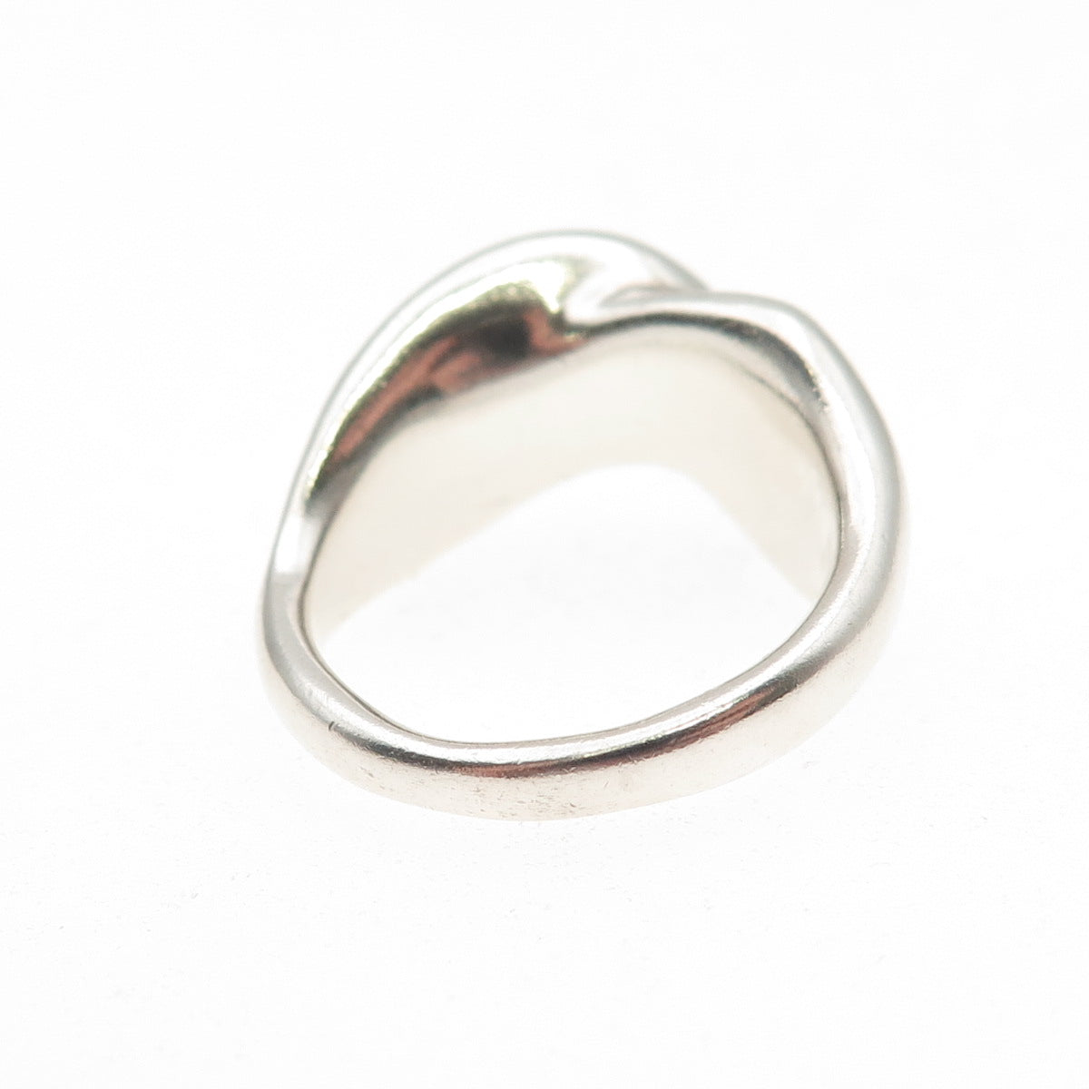 925 Sterling Silver Vintage Modernist Crisscross Ring Size 6