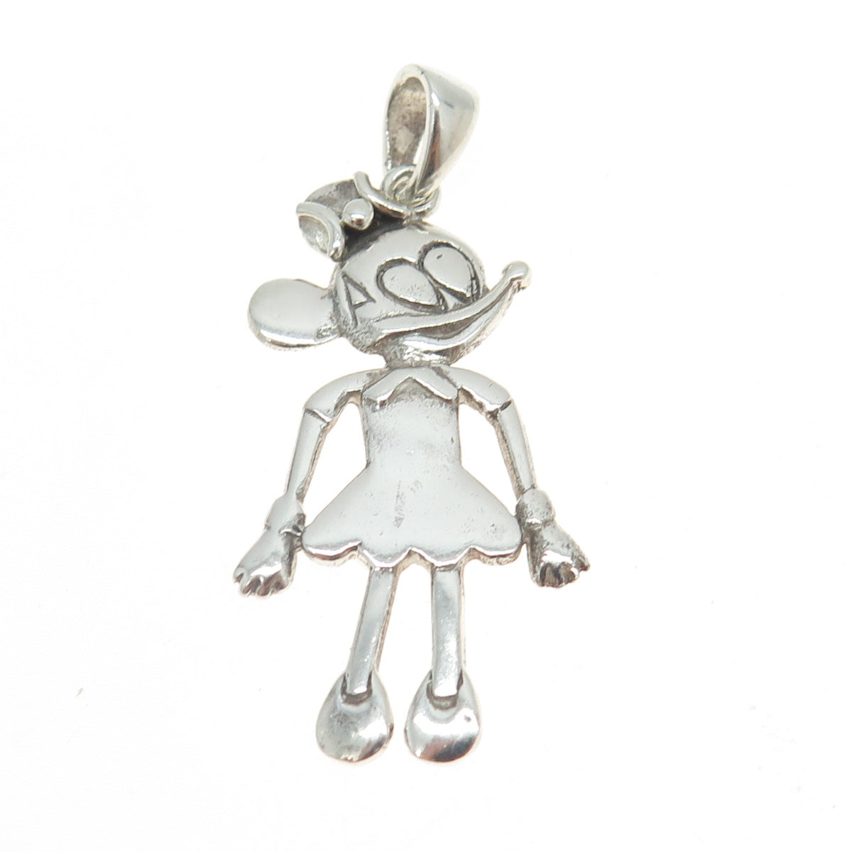 925 Sterling Silver Vintage Minnie Mouse Pendant