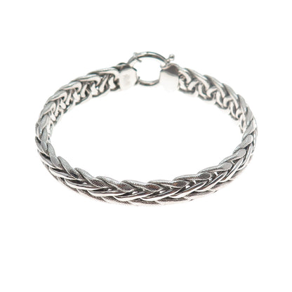 925 Sterling Silver Woven Hollow Link Bracelet 6.75"