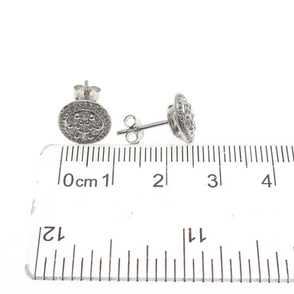 925 Sterling Silver Round-Cut C Z Sparkle Stud Earrings