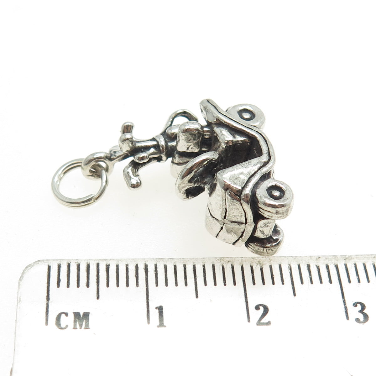 SUN WEST 925 Sterling Silver Vintage Golf Car 3D Charm Pendant