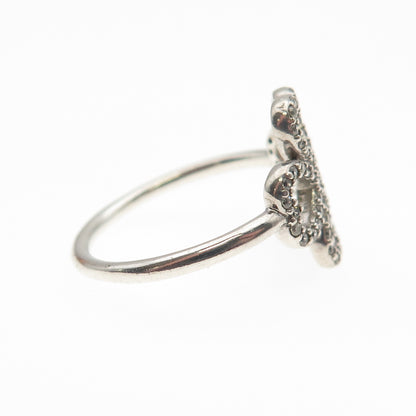 Pandora 925 Sterling Silver Round-Cut C Z Petals of Love Ring Size 6.25