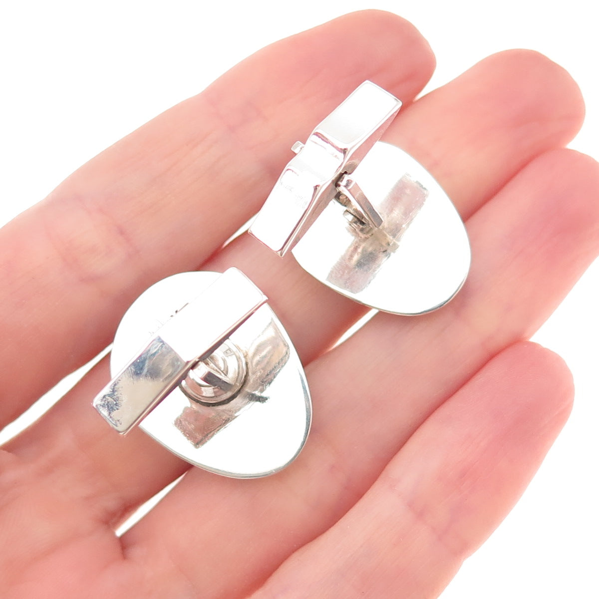 Ray Van Cleve 925 Sterling Silver Vintage Trilobite Fossil Oxidized Cufflinks
