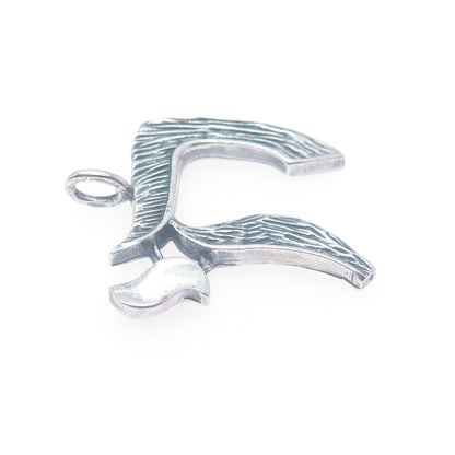 925 Sterling Silver Vintage Chai Judaica Oxidized Charm Pendant
