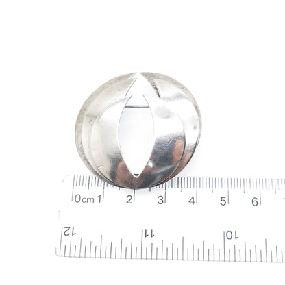 925 Sterling Silver Vintage Mexico Modernist Oxidized Pin Brooch