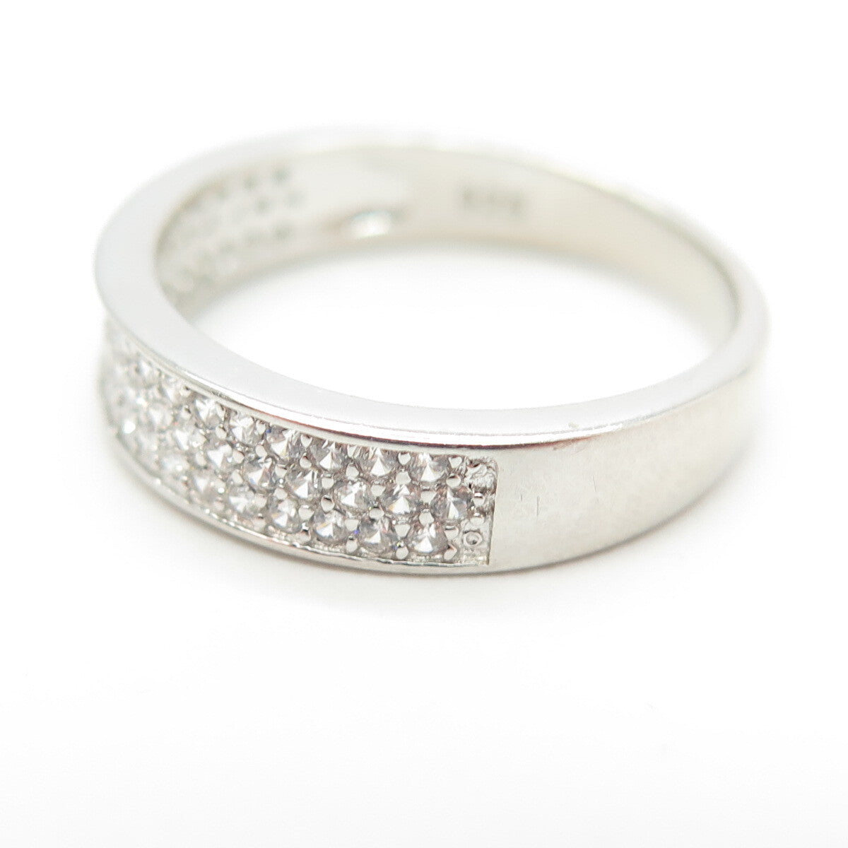 925 Sterling Silver Pave C Z Ring Size 7.25