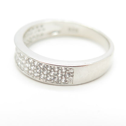 925 Sterling Silver Pave C Z Ring Size 7.25