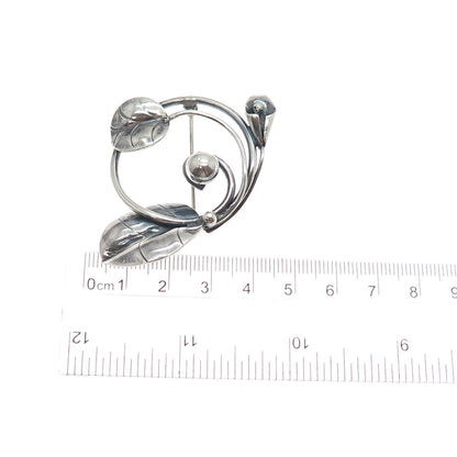 JOSEPH MASANIELLO 925 Sterling Silver Antique Calla Lily Oxidized Pin Brooch