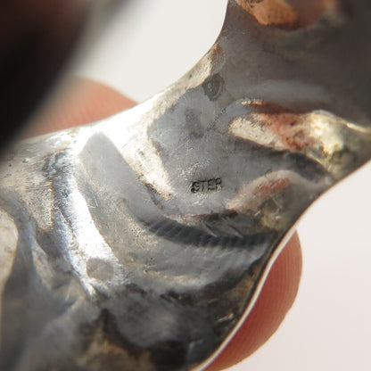 925 Sterling Silver Vintage Wrinkled Ring Size 12.25