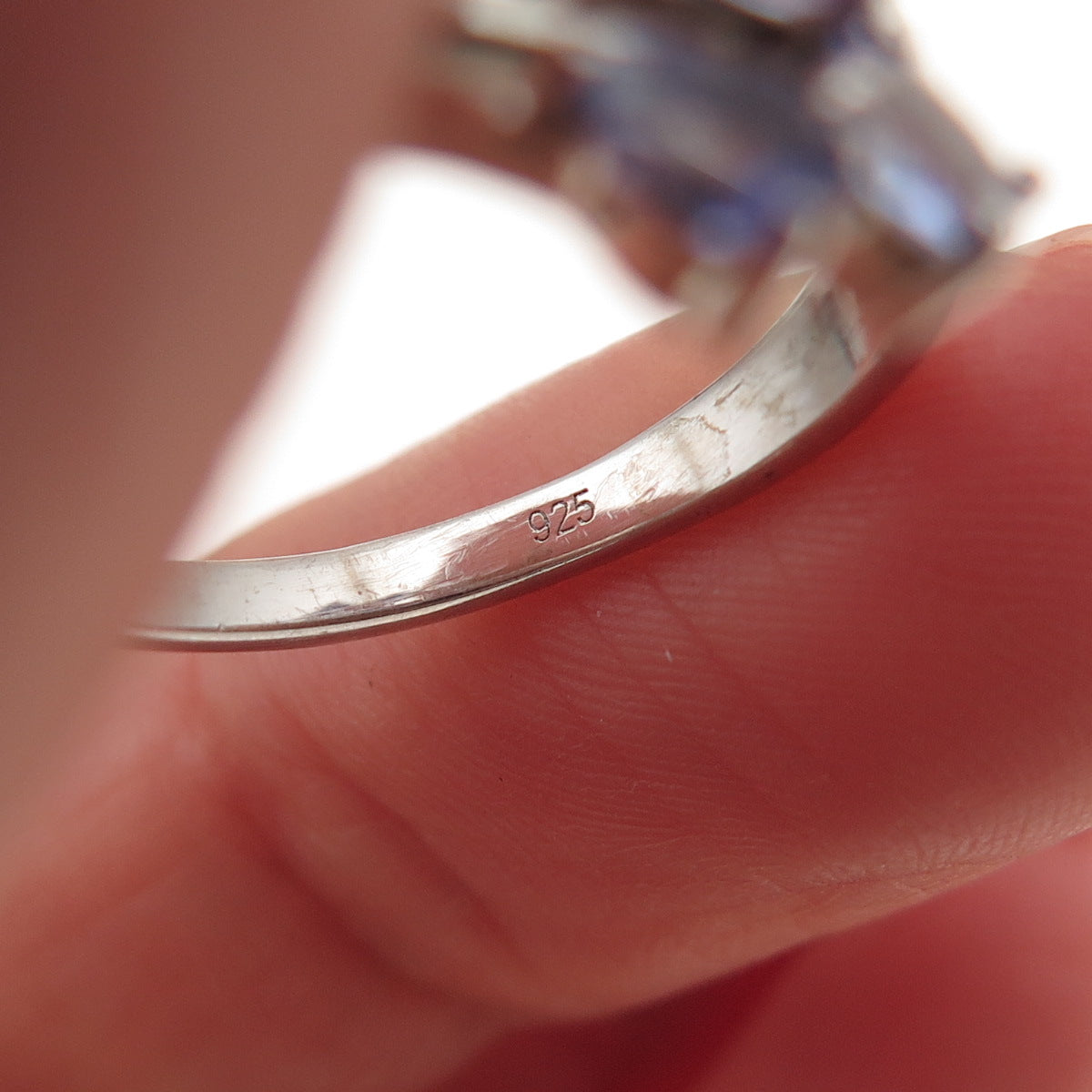 Chuck Clemency 925 Sterling Silver Real Tanzanite Bypass Ring Size 8
